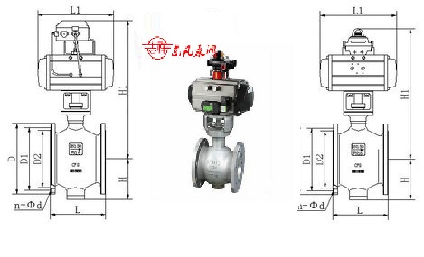 氣動(dòng)偏心半球閥結構圖