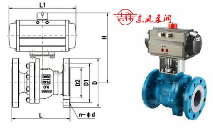 氣動(dòng)襯氟球閥結構圖